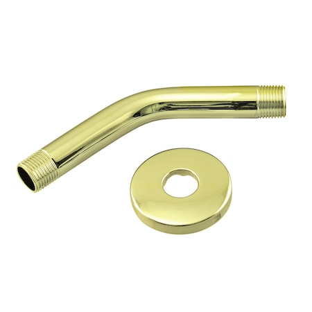 Westbrass 1/2" IPS x 6" Shower Arm in Polished Brass D300-1-01